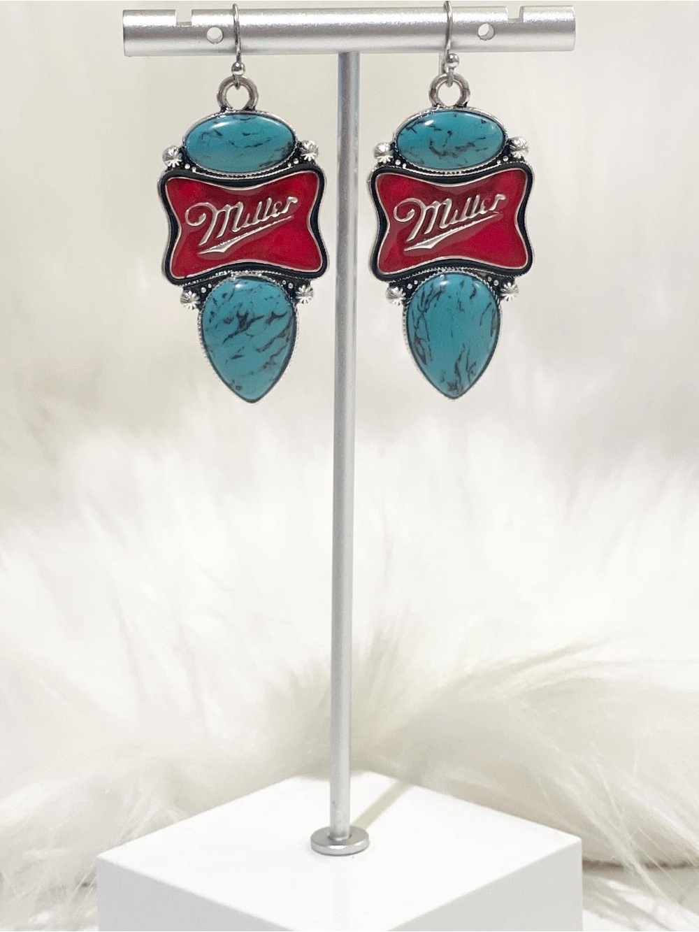 Miller Red & Turquoise Drop Earrings by